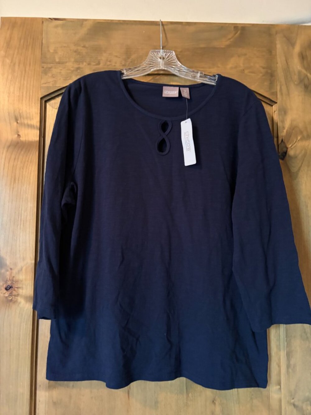 NWT Chico's cotton pullover top. Size 2 Large-very attractive and versatile.